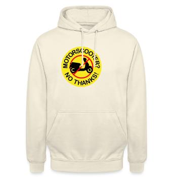 Motor Scooter? No Thanks! (3-color) - Unisex Hoodie - vanilla - Front - Alina (178cm) & Michal (187cm)