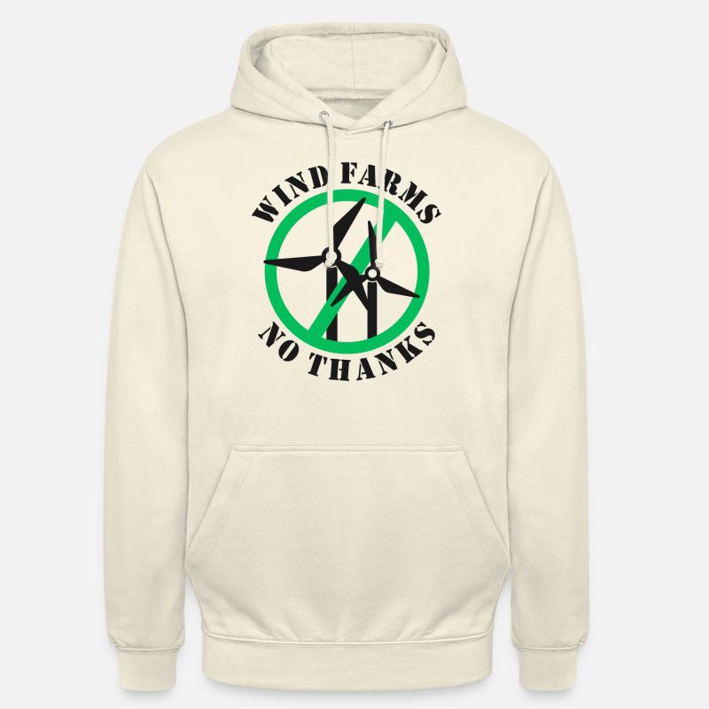Parcs éoliens Non merci - Sweat-shirt à capuche unisexe - vanille