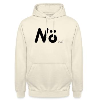 Nö (Punkt) - Spruch - Unisex Hoodie - Vanille-Milchshake - Vorne - Alina (178cm) & Michal (187cm)