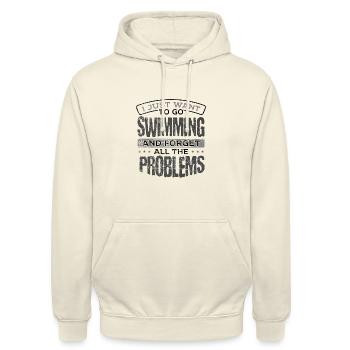 Schwimmergeschenk Gehen Sie schwimmen und vergessen Sie all die - Unisex Hoodie - Vanille-Milchshake - Vorne - Alina (178cm) & Michal (187cm)