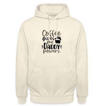 Papa Geschenke Kaffee gibt mir Papa Powers Kaffee - Unisex Hoodie - Vanille-Milchshake - Vorne - Alina (178cm) & Michal (187cm)