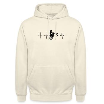 Motocross battement de cœur fréquence cadeau - Sweat-shirt à capuche unisexe - vanille - Devant - Alina (178cm) & Michal (187cm)