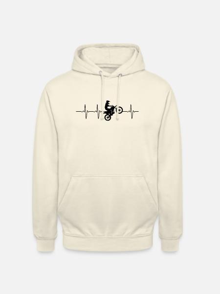 Motocross heartbeat frequency gift - Unisex Hoodie - vanilla