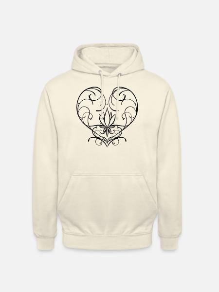 Herz Blumenranke - Unisex Hoodie - Vanille-Milchshake