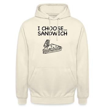 I Choose Sandwich Hunger Lecker Funny Geschenk - Unisex Hoodie - Vanille-Milchshake - Vorne - Alina (178cm) & Michal (187cm)