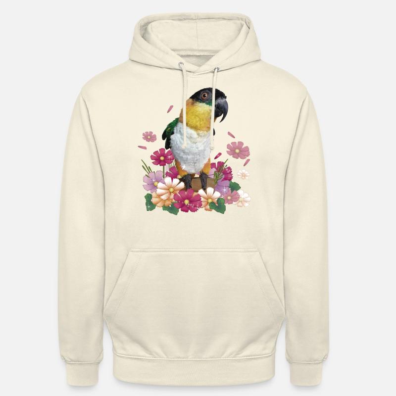 Le caïque à tête noire - Sweat-shirt à capuche unisexe - vanille