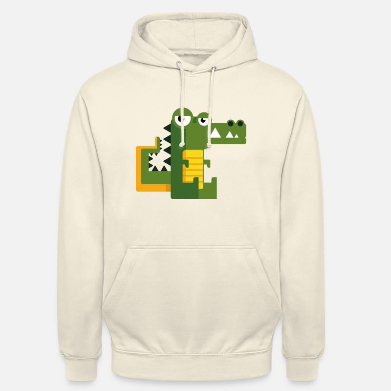 Geometry Crocodile - Sweat-shirt à capuche unisexe - vanille