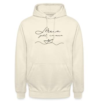 Meer geht immer - Unisex Hoodie - Vanille-Milchshake - Vorne - Alina (178cm) & Michal (187cm)