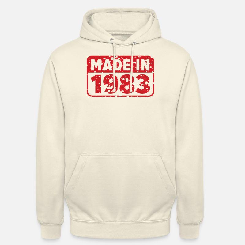 Fabriqué simplement en 1983 - Sweat-shirt à capuche unisexe - vanille