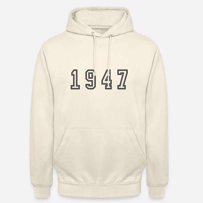 Numéro de l’année 1947 - Sweat-shirt à capuche unisexe - vanille