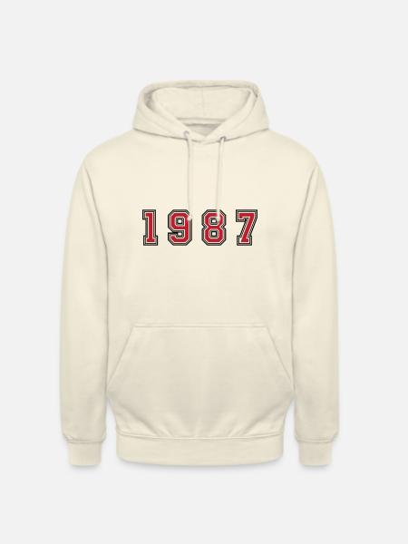 1987 year number - Unisex Hoodie - vanilla