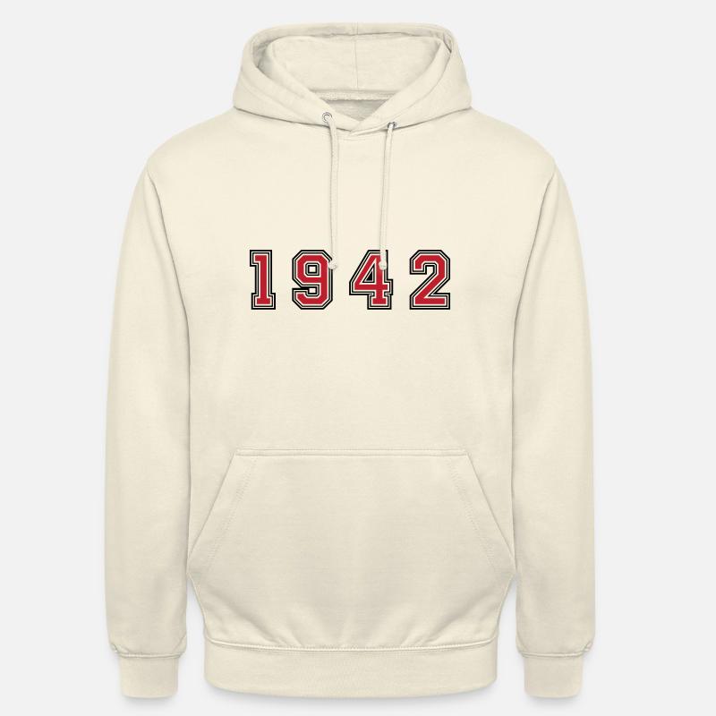Numéro de l’année 1942 - Sweat-shirt à capuche unisexe - vanille