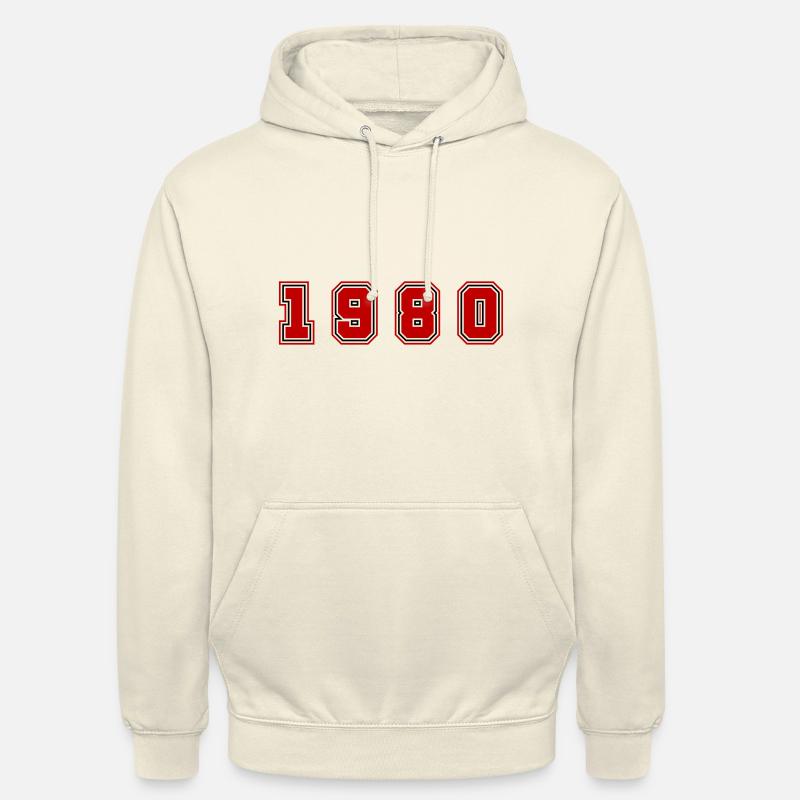 Numéro de l’année 1980 - Sweat-shirt à capuche unisexe - vanille