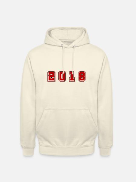2018 Year Number - Unisex Hoodie - vanilla