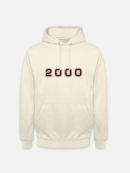 Numéro de l’année 2000 - Sweat-shirt à capuche unisexe - vanille