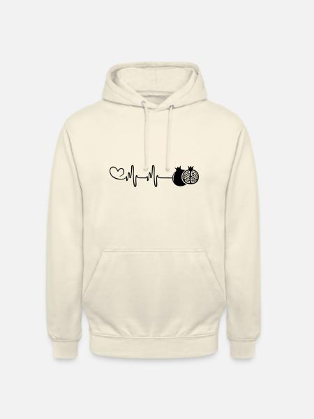 Pomegranate Heart Pulse - Unisex Hoodie - vanilla