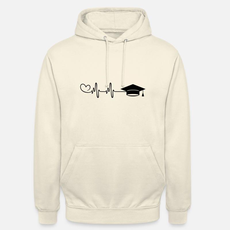 Student Cap Pulse Heart - Unisex Hoodie - vanilla