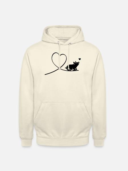 Schwein Herz Silhouette Tierschutz Vegan - Unisex Hoodie - Vanille-Milchshake