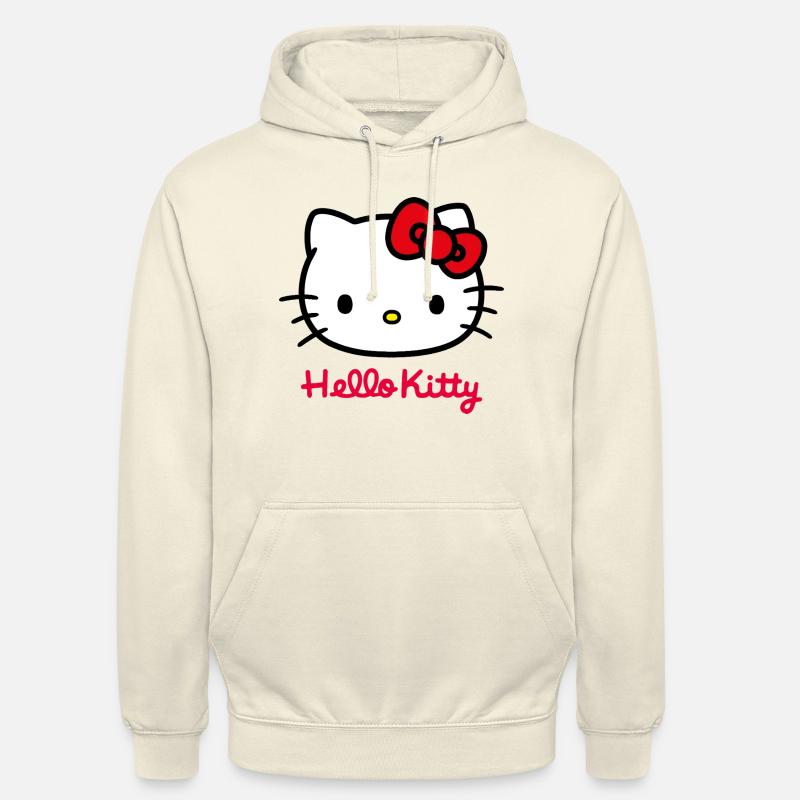 Hello Kitty Klasyczny z napisem Hello Kitty - Bluza z kapturem typu unisex - shake waniliowy