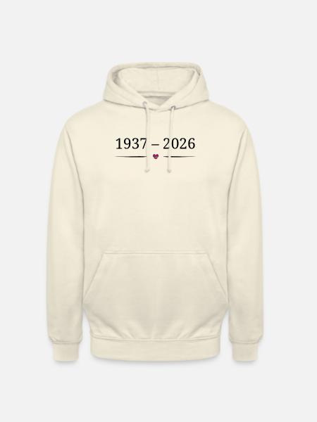 1937–2026 In Gedenken - Unisex Hoodie - Vanille-Milchshake