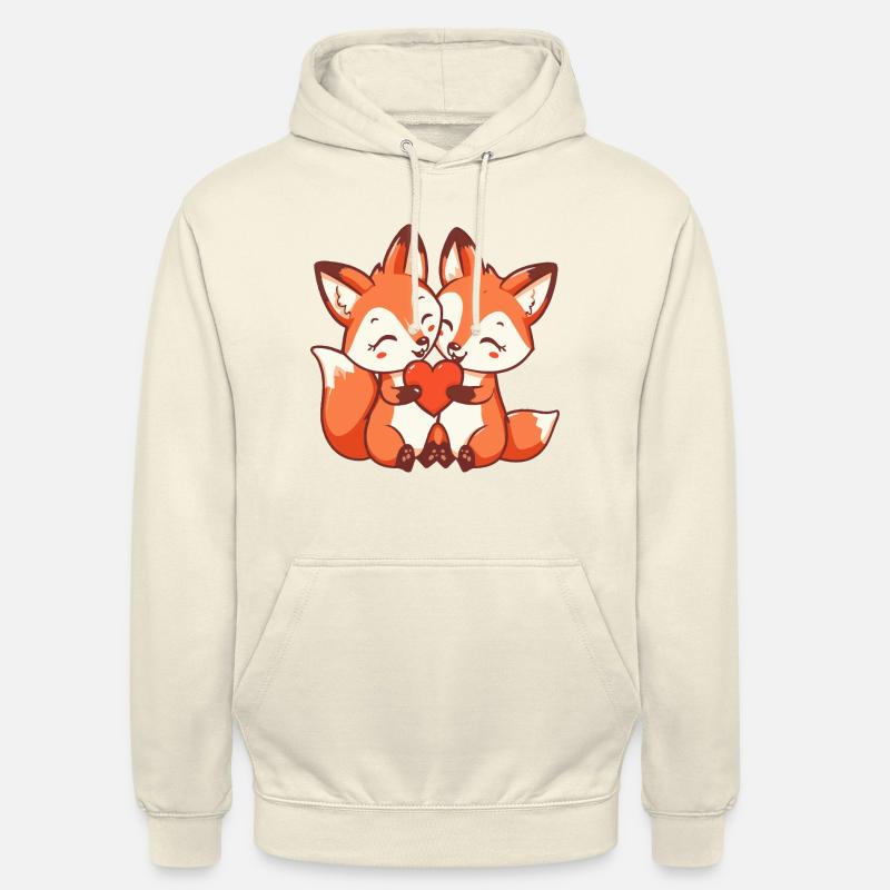 Fuchs Comic Paar Liebe - Unisex Hoodie - Vanille-Milchshake