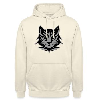 Cat Portrait Head - Unisex Hoodie - vanilla - Front - Alina (178cm) & Michal (187cm)