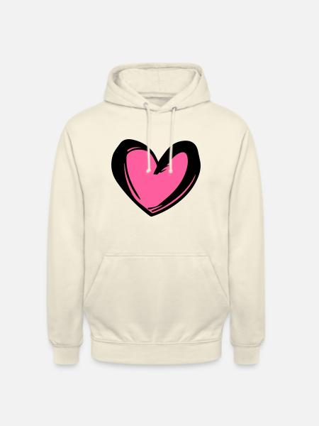 Heart Symbol Illustration - Unisex Hoodie - vanilla