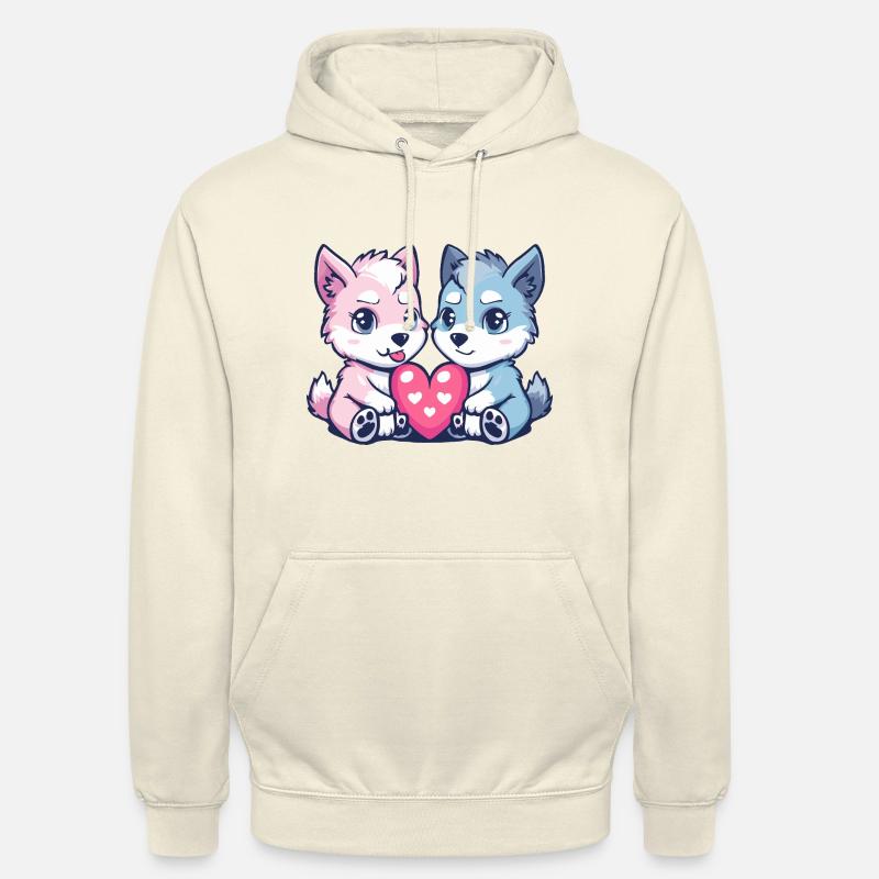 Wolf Comic Paar Liebe - Unisex Hoodie - Vanille-Milchshake
