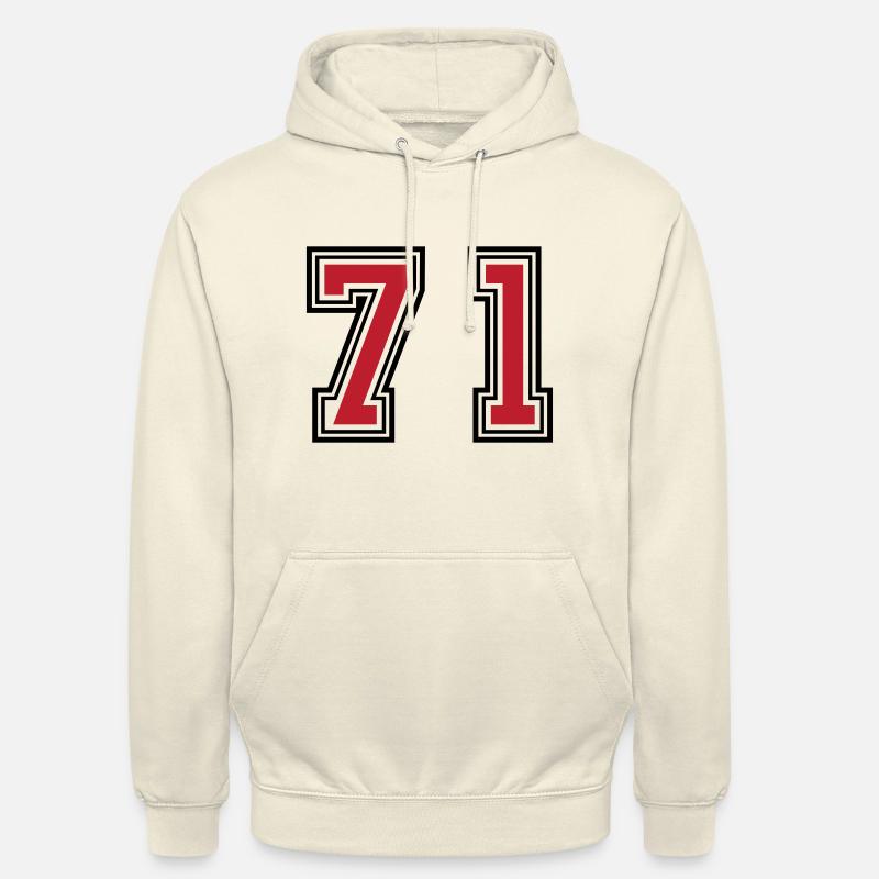 71 Symbole numérique - Sweat-shirt à capuche unisexe - vanille