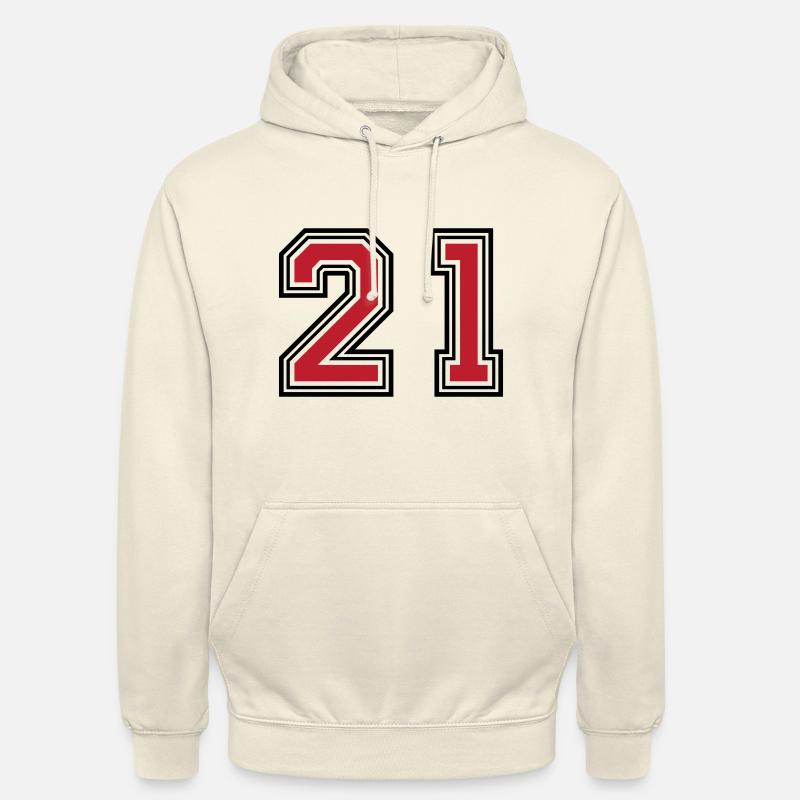 21 Symbole numérique - Sweat-shirt à capuche unisexe - vanille