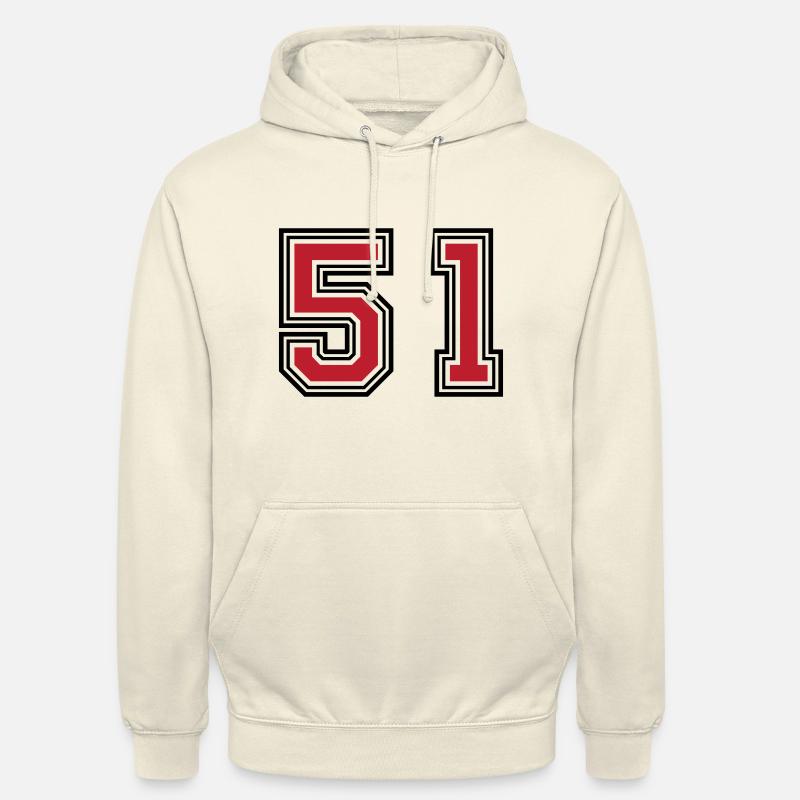 51 Symbole numérique - Sweat-shirt à capuche unisexe - vanille