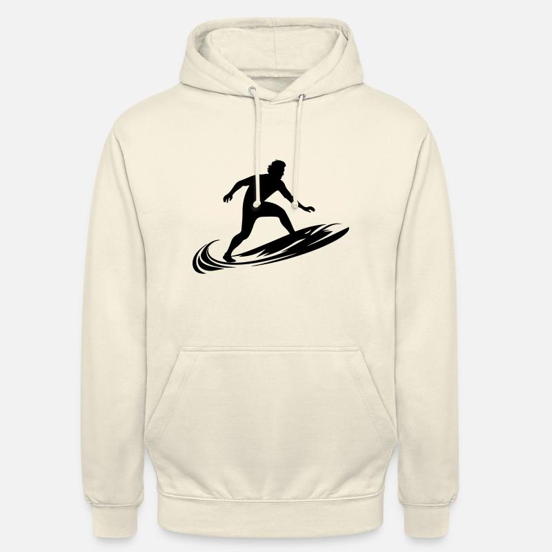 Surfer Mann Silhouette - Unisex Hoodie - Vanille-Milchshake
