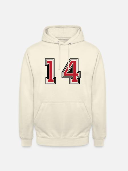 14 Zahl symbol - Unisex Hoodie - Vanille-Milchshake
