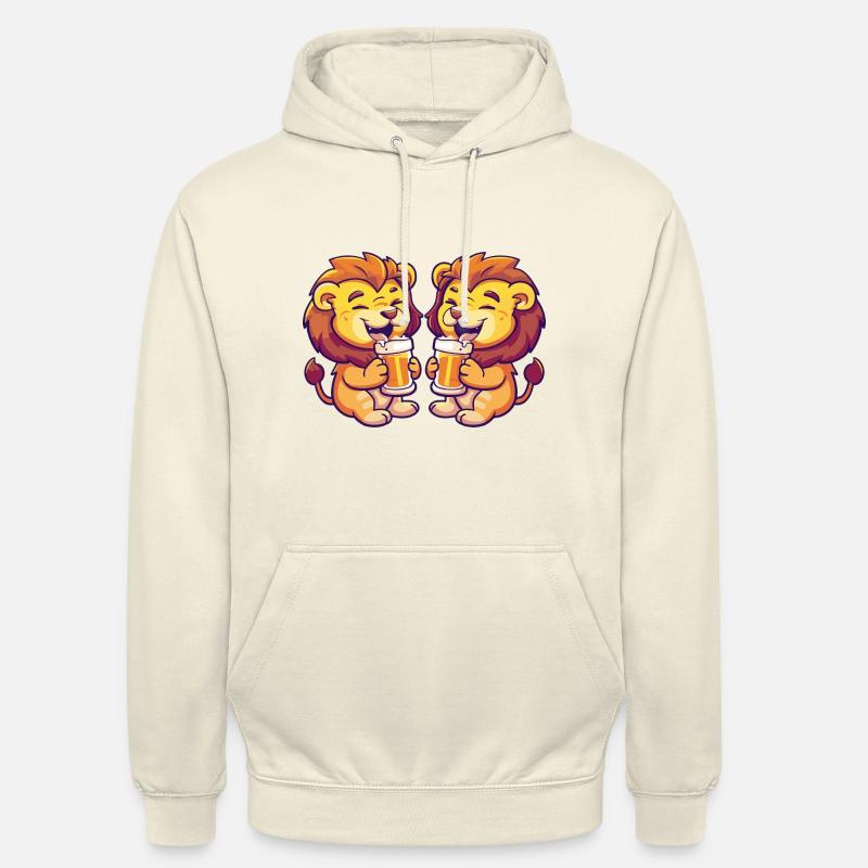 Lion Comic Bière Drôle Alcool - Sweat-shirt à capuche unisexe - vanille