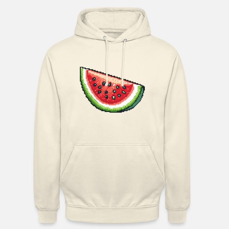 Icône pixel pastèque - Sweat-shirt à capuche unisexe - vanille