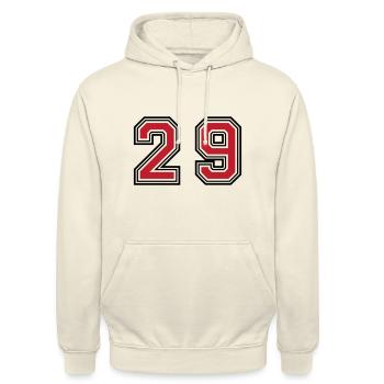 29 Zahl symbol - Unisex Hoodie - Vanille-Milchshake - Vorne - Alina (178cm) & Michal (187cm)