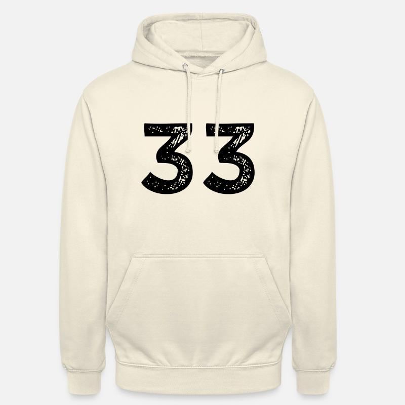 Maillot à 33 numéros - Sweat-shirt à capuche unisexe - vanille