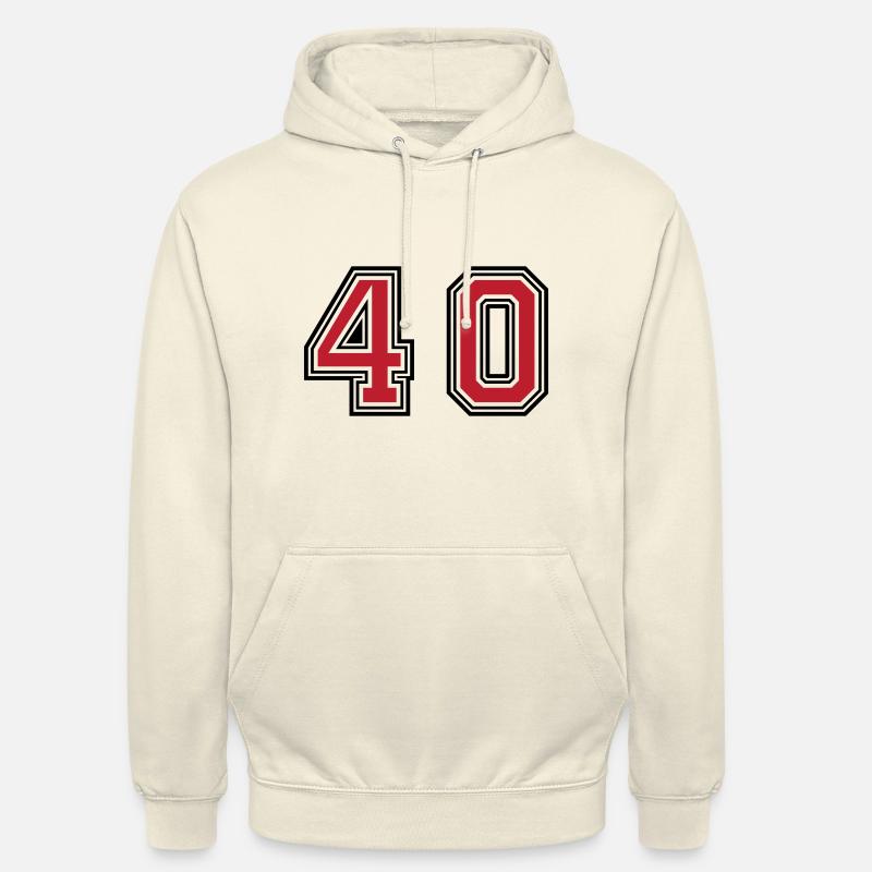 Symbole de 40 chiffres - Sweat-shirt à capuche unisexe - vanille