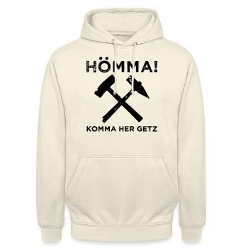 Hömma! Komm her Getz! - Unisex Hoodie - Vanille-Milchshake - Vorne - Alina (178cm) & Michal (187cm)
