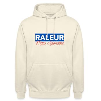 râleur mais adorable - Sweat-shirt à capuche unisexe - vanille - Devant - Alina (178cm) & Michal (187cm)