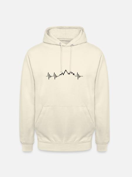 Mountain heartbeat - Unisex Hoodie - vanilla