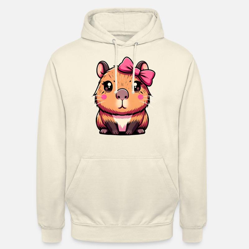 Lindo Capibara Lazo Rosa Capibara - Sudadera con capucha unisex - batido de vainilla