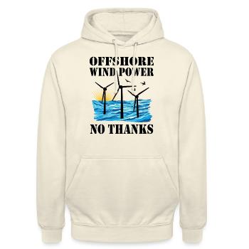 Offshore Windenergie Nein Danke - Unisex Hoodie - Vanille-Milchshake - Vorne - Alina (178cm) & Michal (187cm)
