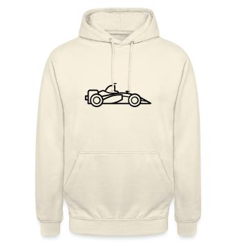 voiture de course - Sweat-shirt à capuche unisexe - vanille - Devant - Alina (178cm) & Michal (187cm)