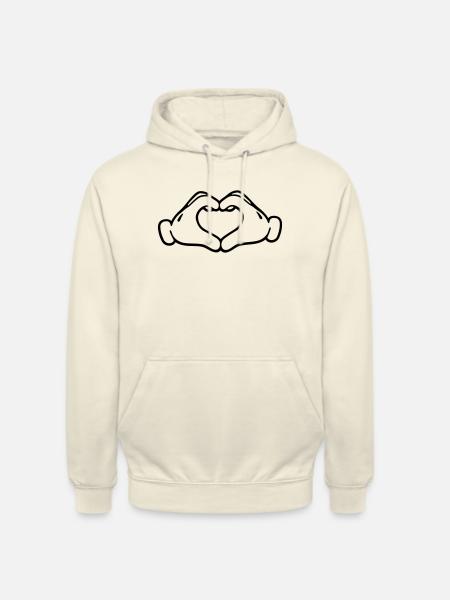 Love hand - Sweat-shirt à capuche unisexe - vanille