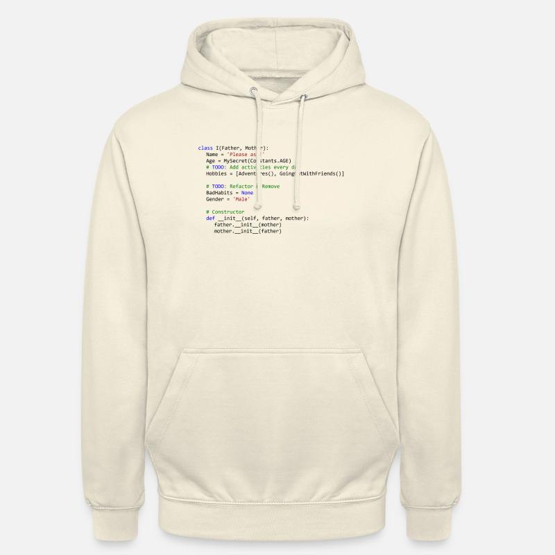 I as python class - Unisex Hoodie - Vanille-Milchshake
