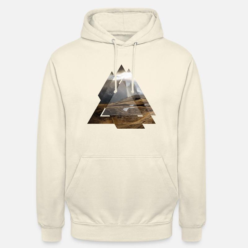 Paysage de géométrie triangle Dolomites - Sweat-shirt à capuche unisexe - vanille