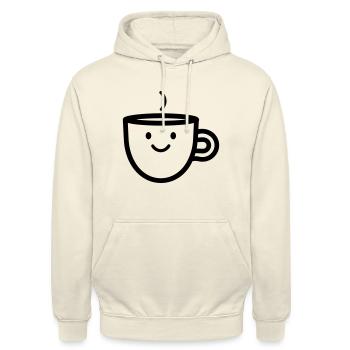Kaffeebecher - Unisex Hoodie - Vanille-Milchshake - Vorne - Alina (178cm) & Michal (187cm)