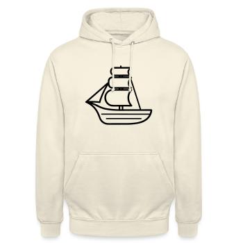 Piratenschiff - Unisex Hoodie - Vanille-Milchshake - Vorne - Alina (178cm) & Michal (187cm)