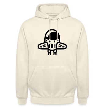 fliegende Untertasse - Unisex Hoodie - Vanille-Milchshake - Vorne - Alina (178cm) & Michal (187cm)
